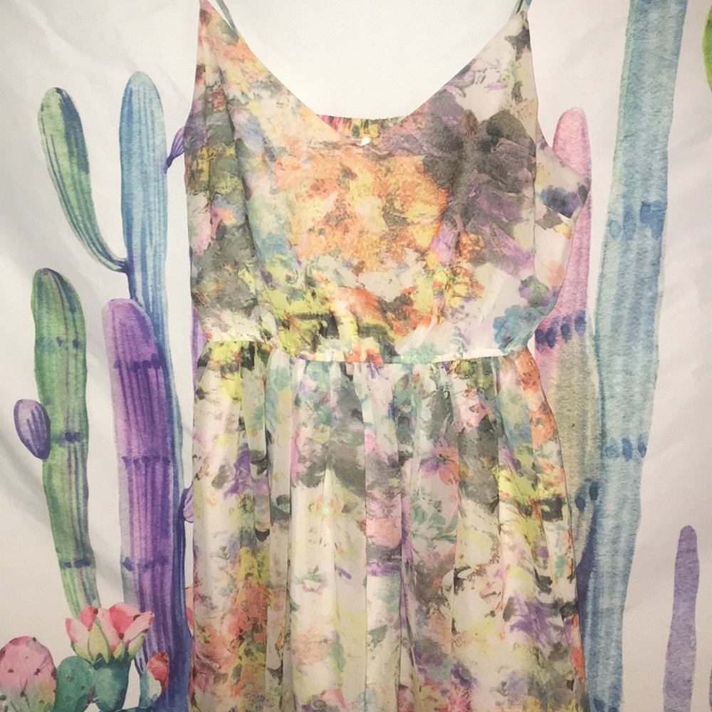 watercolor tank top dress